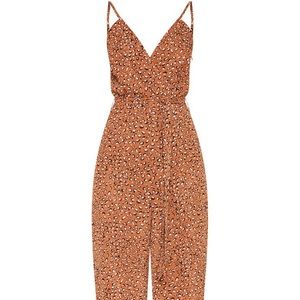 Dark Nude Leopard Print Jumpsuit